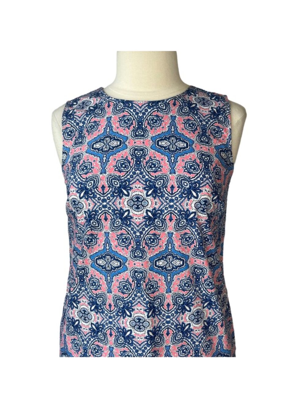 Tabitha Webb Sheath Shift Dress Size 2 Blue Pink New Sleeveless Summer - Picture 3 of 10